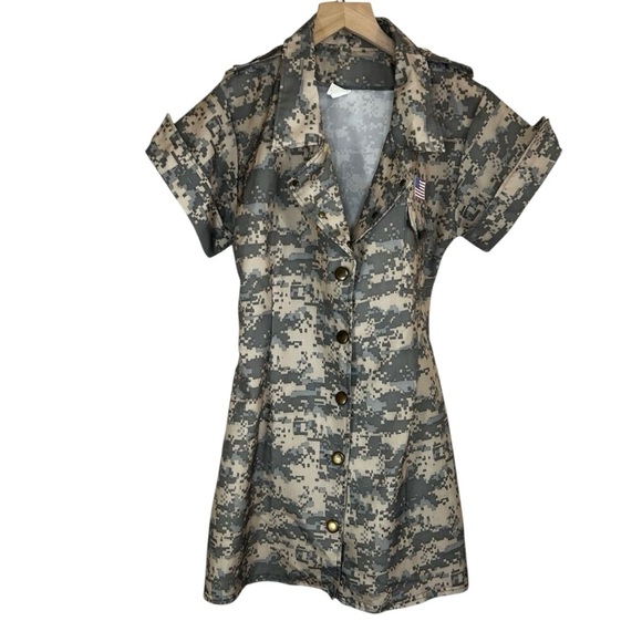 Spirit Halloween Desert Dolly Size 8-10 Large Dress Camouflage - Picture 1 of 7